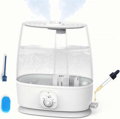 Novaspark 6L Humidifier Large Room 500 Sq Ft, 60H Ultrasonic Cool Mist Top Fill, Whisper Quiet 28dB, Auto Shut-Off, Night Light for Baby Nursery Bedroom Plants - 1.6 Gallon