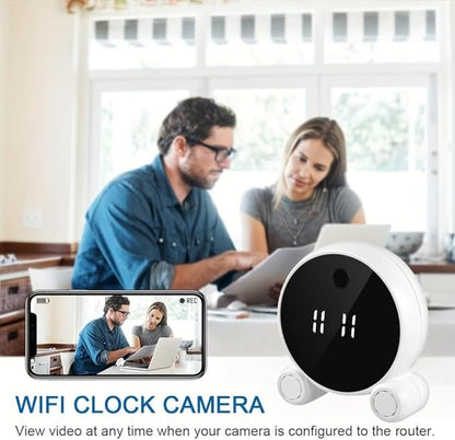 Indoor Clocks Camera, Baby Monitor, HD 1080P Security Camera Indoor Baby Monitor Pet Camera, Smart Motion Tracking, Panoramic IR Night Vision, 2.4G WiFi, Two Way Audio Video Speaker Security Camera