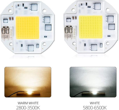 Home Bulbs COB LED Lamp 20W 30W 50W Diode Array Matrix Chip Light Bulb 100V-240V Smart IC High Lumen Flicker-Free Heat Dissipation Household Lamp