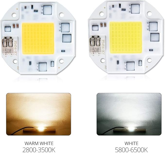 Indoor Lighting COB LED Lamp 20W 30W 50W Diode Array Matrix Chip Light Bulb 100V-240V Smart IC High Lumen Flicker-Free Heat Dissipation (Color : OneColor, Size : 30W)