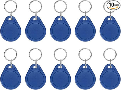 PATIKIL 10 Pcs 13.56MHz CUID Writable Rewritable Smart Key Fobs, Clone IC Key Fob Tags Blank Smart Card Key Classic 1K for Entry Access Control System, Blue