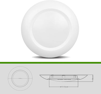 6 Inch LED Low Profile Recessed & Surface Mount Disk Light, Round, 15W, 900 Lumens, 4000K Cool White, CRI80, Driverless Design, Dimmable, cETLus Listed, White(1 Pack)