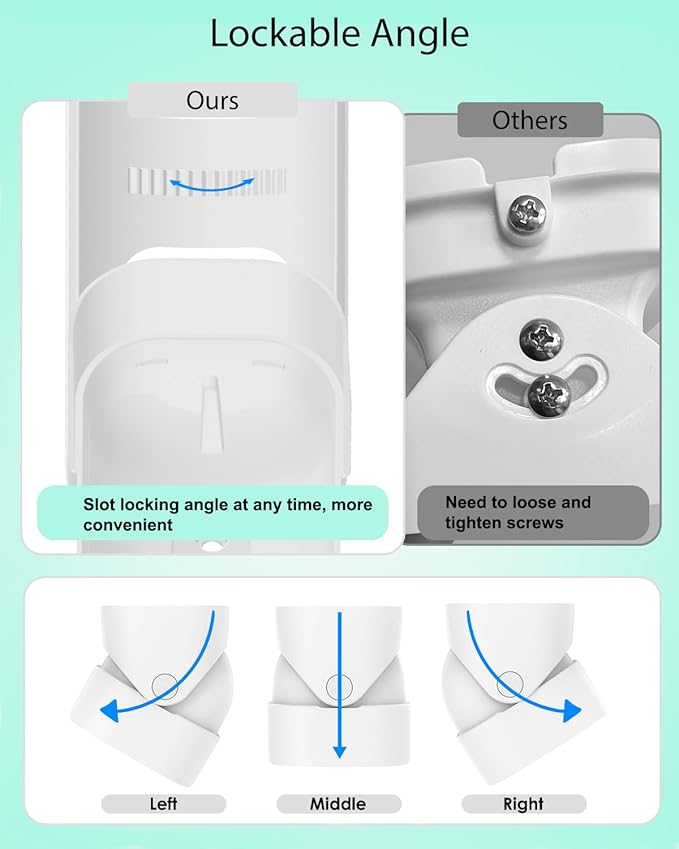 Weatherproof Swivel Mount for myQ Smart Garage Video Keypad, Left/Right Adjustable Angle Mounting Bracket, Easy to Install Wall Mount, White (Video Keypad Not Included)