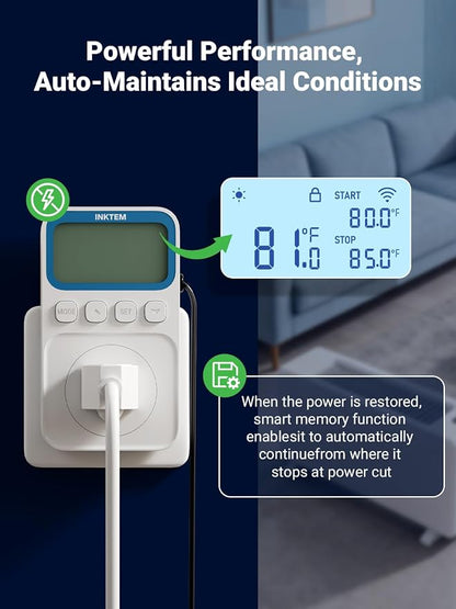 WiFi Temperature Controlled Outlet with APP for Heater, Freezer 16A