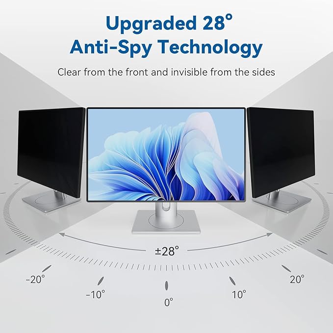 IPROKKO [2-Pack] 31.5 Inch Computer Privacy Screen Filter for 16:9 Widescreen Monitor, Removable 31.5in Anti Blue Light Glare Privacy Shield, Anti Spy Security Protector for Hp Dell Asus Acer Samsung
