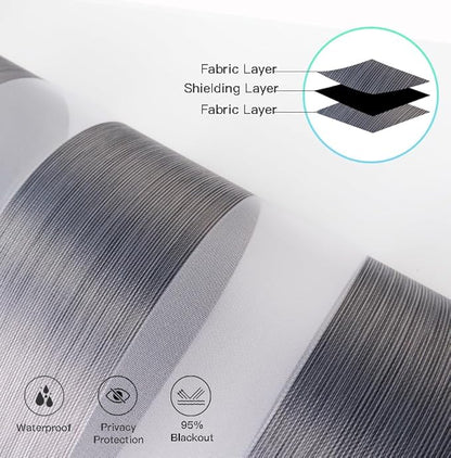 MING CHEN Motorized Blinds with Remote, Built-in Rechargeable Smart Automatic Window Blinds, Custom Size Electric Zebra Blinds Compatible with Alexa Google (90% Blackout Fine Lines Dark Grey)
