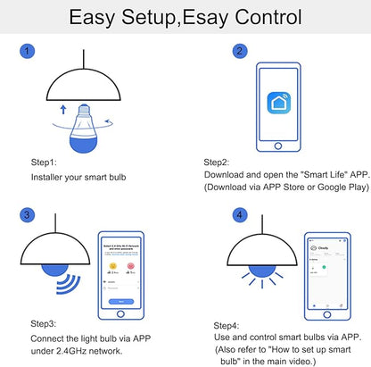 9W Smart Light Bulb(80W Equivalent)A19 E26 900Lumens LED Color Changing Light Bulbs,adjustable 16 Million DIY Colors and Music Sync 2700K-6500K WiFi Bulb Work with Alexa, Google Home, No Hub Required