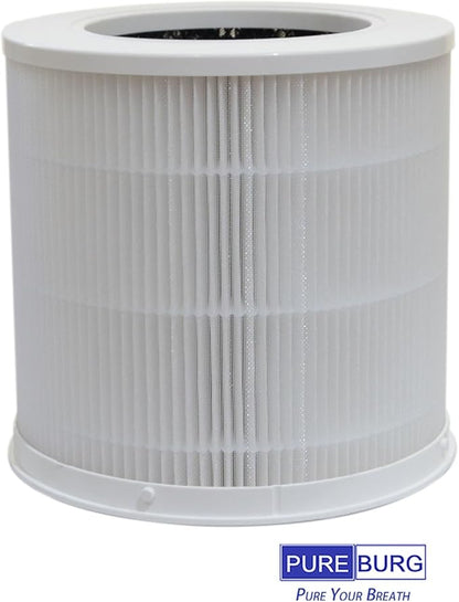 PUREBURG Replacement Filter Compatible with Xiaomi 4 Compact Smart Air Purifier, 2-Pack H13 HEPA 3-Stage Filtration Activated Carbon 2-in-1