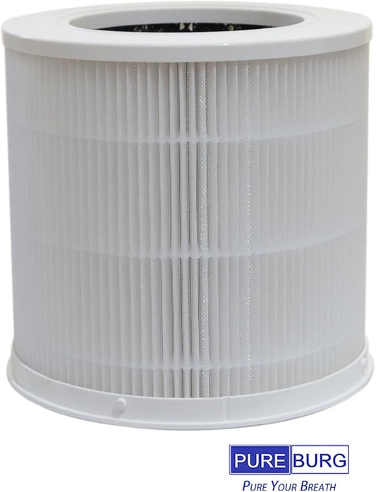 PUREBURG Replacement Filter Compatible with Xiaomi 4 Compact Smart Air Purifier, 2-Pack H13 HEPA 3-Stage Filtration Activated Carbon 2-in-1