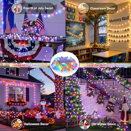 JMEXSUSS Connectable 33ft 100 LED Color Changing String Lights for Bedroom