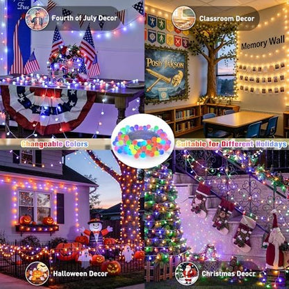 JMEXSUSS Connectable 33ft 100 LED Color Changing String Lights for Bedroom