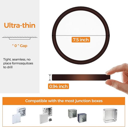 8PACK LED Flush Mount Ceiling Light Fixture, 3000K-4000K-6500K & 100W Equivalent Modern Kitchen Recessed Ceiling Lamp 15W 1500Lm 7.5 Inch Closet Round Surface for Bathroom Laundry-Oil-Rubbed Bronze