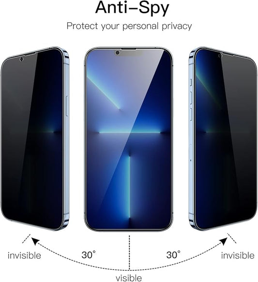 JETech Privacy Full Coverage Screen Protector for iPhone 13 Pro Max 6.7-Inch, Anti-Spy Tempered Glass Film, Edge to Edge Protection Case-Friendly, 2-Pack