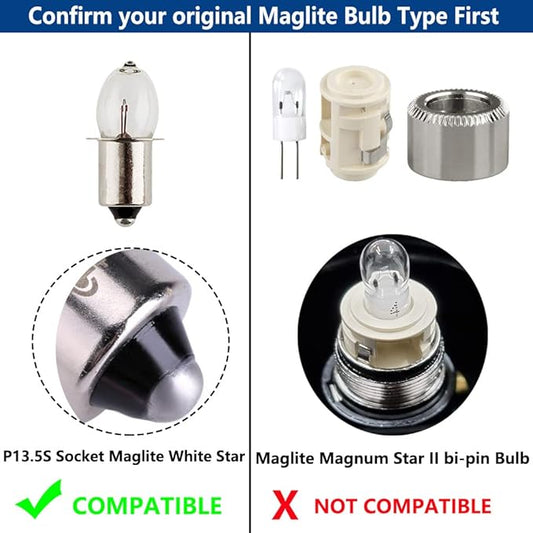 LED Ugrade Bulb Compatible for Maglite Flashlight 2 Cell C/D