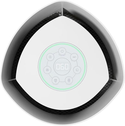 GermGuardian AirSafe+ XL Smart Air Purifier for Home 360° True HEPA Filter, UV-C, WiFi/App Enabled, Air Quality Monitor, Large Rooms Up to 1680 Sq Ft, For Smoke, Dust, Pet Dander, Black/White, AC3250