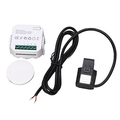 Fafeicy Smart WiFi Electricity Meter with Clamp, 80A Power Consumption Monitor, Remote Control, Overload Protection, Energy Management, Black