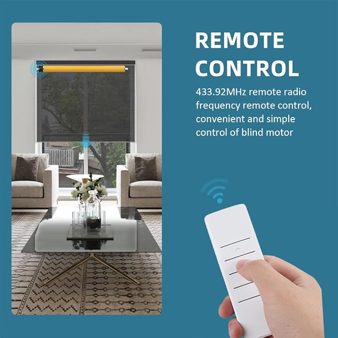Smart Roller Shades Motor ZigBee 3.0, Motorized Blinds Retrofit Kit, DC24V Electric Tubular Motor Compatible with Alexa & Google Home, Brushless Copper & Quiet (10 N.m for Φ40mm (1.57") Round Tube)