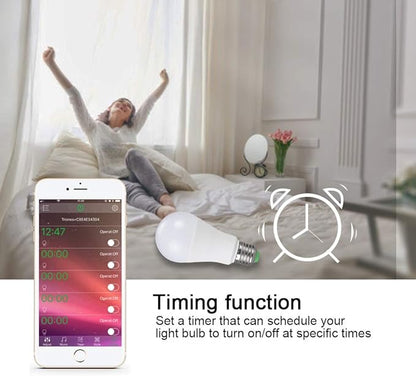 Home Bulbs, Pack of 2, LED Light Bulb AC85-110V 15W E27 RGBW Light Bulb Music Control Multicolor Smart Lamp Household Lamp
