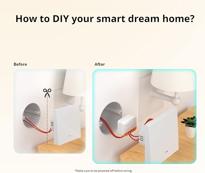 SONOFF Zigbee Smart Switch, No Neutral Conductor Required, Compatible with Alexa & Google Home, Requires Zigbee Gateway