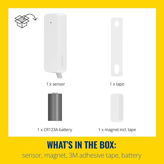 WiZ Connected Contact Sensor 1-Pack - Home Monitoring, Home Automation, Real-Time Alerts, Light Alarms, Easy Setup