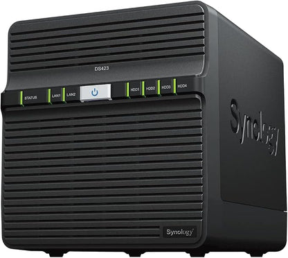 Synology DS423 Family & Business Backup - Secure File Sharing, Photo Vault & Video Surveillance (4-Bay Diskless NAS)