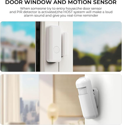PGST Home Security Alarm System,Wireless Home Security Systems with DIY Expandable Door Sensor,Motion Detector,4G GSM/Tuya App Alerts,Compatible with Alexa for Villa,Apartment (A02F-US-D)