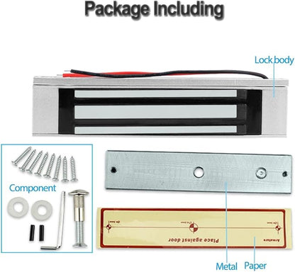LIBO Electric Magnetic Lock 180KG/350lbs Access Control Electronic Metal Door Lock DC12V Fail Safe NC Type for Security System Single Door