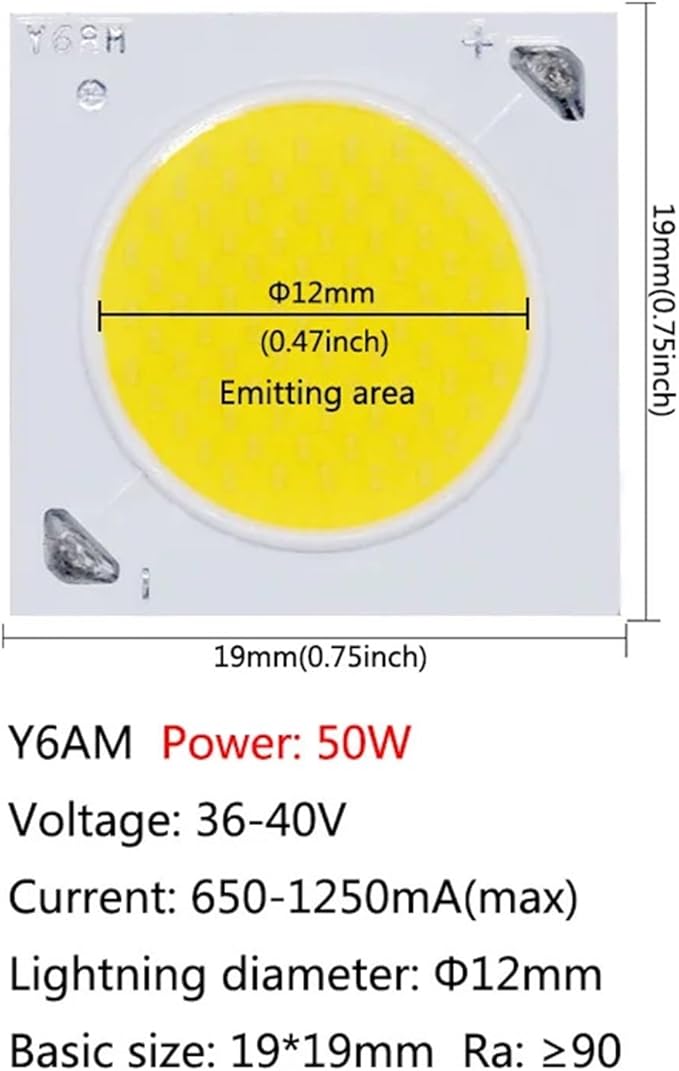 1PCS 300W 100W 80W 50W LED SMD COB LED Bulbs Chip Small Size Chip Lamp Smart IC Chip for LED Spotlight KIt DIY(Y6AM 50W)