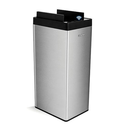 Kitchen Trash Can with Automatic Bag Assist – 8 Gallon Smart Matte Stainless Steel Bin with Motion Sensor Butterfly Lid for Home, Living Room, Bedroom, RV