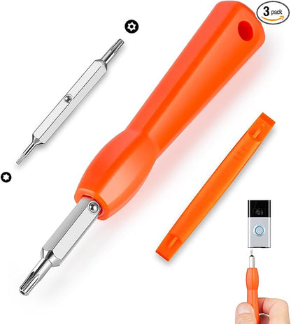 Video Doorbell Screwdriver, Double-Ended T6 T15 Screw Driver Tool for Camera Video Doorbell Replacement, Battery Change, Wifi Password Reset