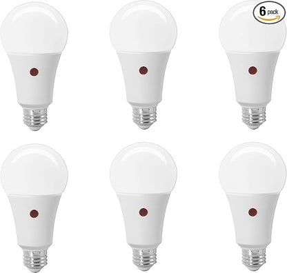 Sylvania Dusk to Dawn A21 LED Light Bulb with Auto On/Off Light Sensor, 100W=13W, 1500 Lumens, 5000K, Daylight - 6 Pack (41293)