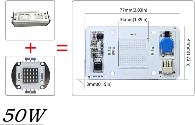 50W Driverless Solderless LED Chip Integrated Smart IC DIY (Natural White 4000-5000K)