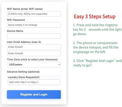 WiFi Power Failure Alarm - Multi-User Email Alert (Up to 4 Addresses), 120dB Loud Siren with 6 Tones, Free Real-Time Notifications for Freezer/Sump Pump/GFCI Monitor - No App, No Subscription Required