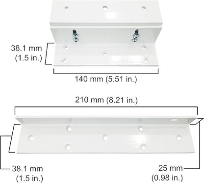 Visionis FPC-5191-WH White 300lbs Indoor Electromagnetic Lock with 300 lbs L and Z Bracket for Inswinging Door