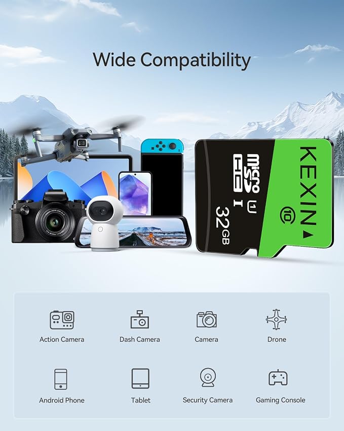 KEXIN 32GB Micro SD Card 10 Pack 32 GB Class 10 Ultra Micro SDHC UHS-I Bulk Memory Card C10, U1, 10 Pack Bulk Micro SD Card