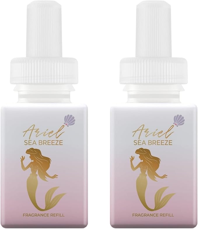 Pura Disney Collection Scent Refill - Smart Home Air Diffuser - Home Scent Refill - Up to 120-Hours of Premium Fragrance per Vial - Safe Diffuser Fragrance - 2 Pack, Ariel Sea Breeze