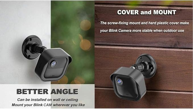 All-New Blink Outdoor Camera Wall Mount, 360° Adjustable Mount and Weather Proof Protective Housing with Blink Sync Module Outlet Mount for Blink Outdoor 4/2K+/3rd Gen Camera System (Black, 5 Pack)