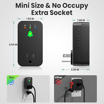 Power Failure Alarm WiFi, Smart Power Outage Alarm with App Notifications, Mini Size Freezer Alert with Loud 110dB & LED Indicator & Voltage Detection, Home Power Monitor for GFCI Trips, Sump Pump ﻿