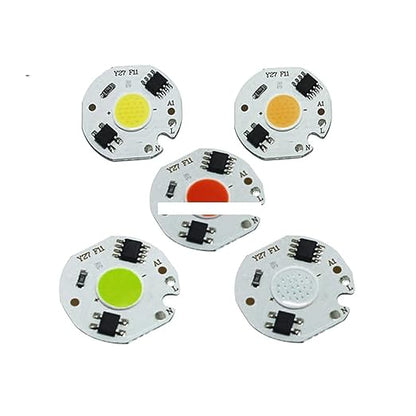 2-10pcs 3W 5W 7W 10W 12W LED COB Chip 220V Smart IC Driver Lamp Bulb RED Green Blue Light Source for DIY Flood Light Spotlight(Warm White,10 Pieces_3W)