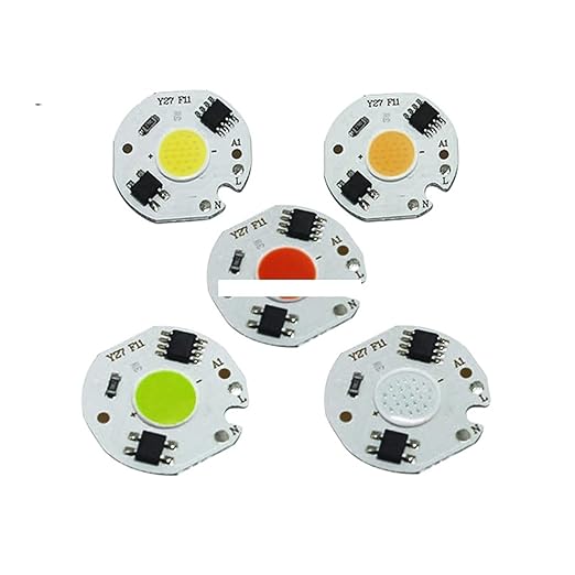 2-10pcs 3W 5W 7W 10W 12W LED COB Chip 220V Smart IC Driver Lamp Bulb RED Green Blue Light Source for DIY Flood Light Spotlight(Green,10 Pieces_7W)