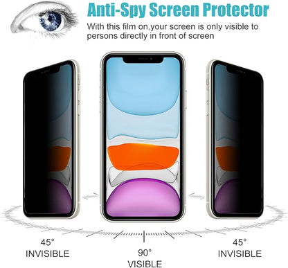 PEHAEL 3 Pack for iPhone 11/iPhone XR Privacy Screen Protector Anti-Spy Tempered Glass Film 9H Hardness Easy Installation Bubble Free [6.1 inch]