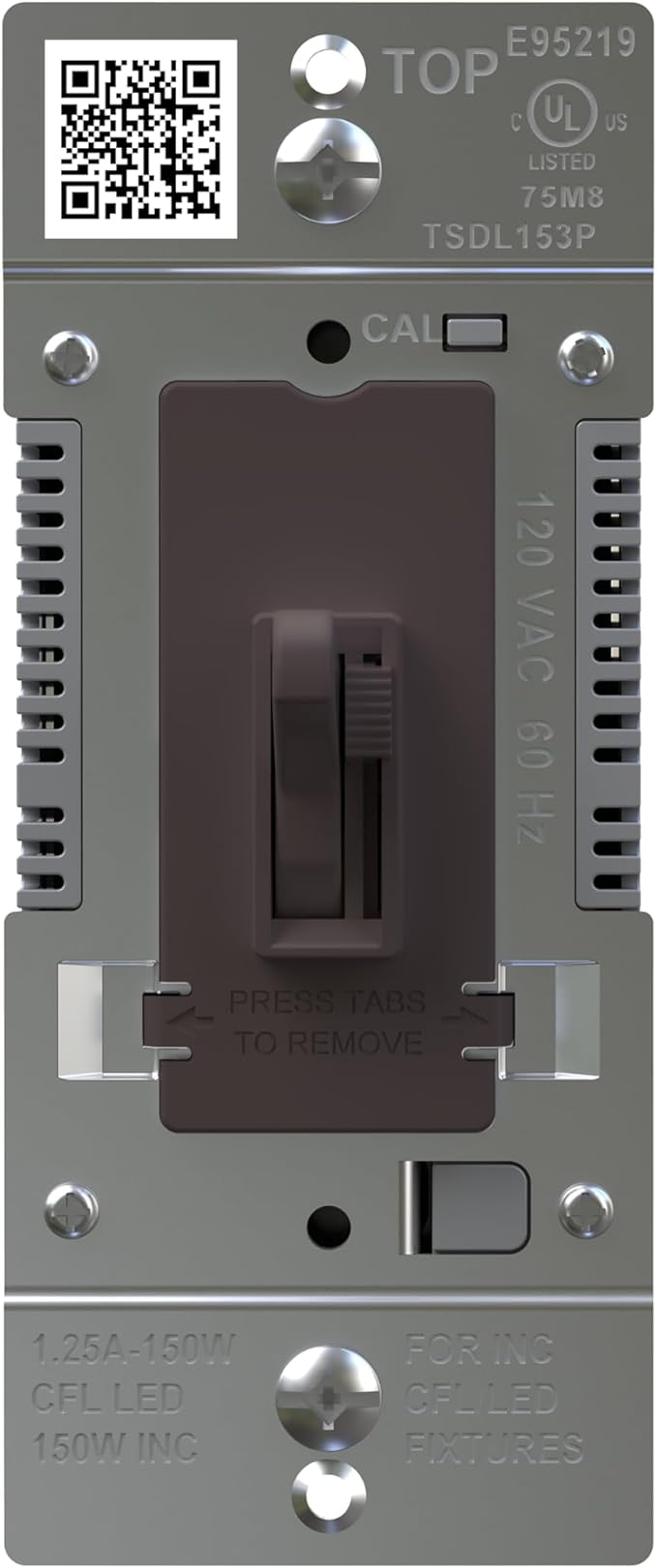 Legrand LED Toggle Dimmer Switch, Dimmable Light Switch, Flicker-Free LED Dimmer Control, 150W, Brown