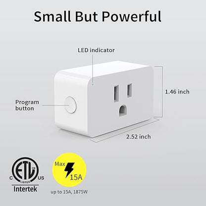 Minoston 800 Zwave Plug Smart Outlet Switch LR, Z-Wave hub Required, Bult in Zwave Repeater, Compatible with SmartThings, Hubitat, Wink, Compatible with Alexa Google Assistant, White, 2 Pack (MP31Z)