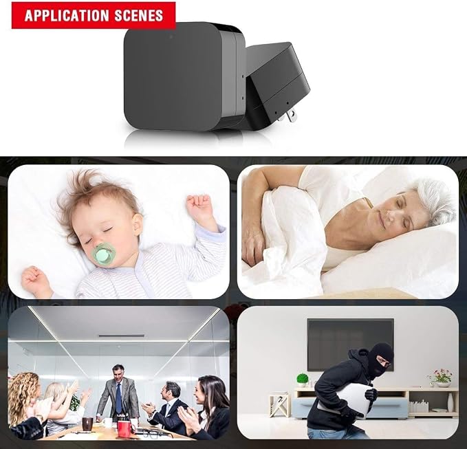 Smart Indoor Baby/Pet Monitoring Cam with Charger,Night Vision Motion Detection, Phone APP,