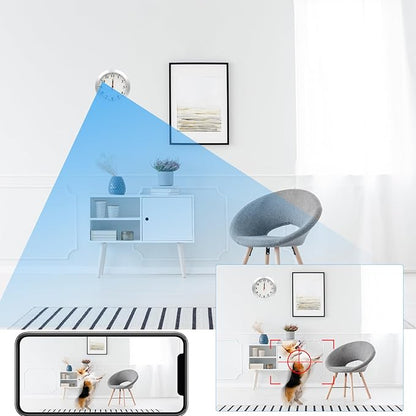 WiFi Security Camera Clock,1080P Wireless Security Cameras Wall Clock Nanny Cam with Motion Detection Alarm/Remote View, Indoor Covert Security Secret Camera Surveillance
