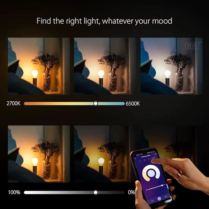 Smart RGB LED Wi-Fi Light Bulb Multicolor Voice Control Alexa Google