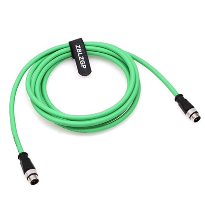 M12 4 Pin D-Code to D-Code Cat5e Cable,Support Synchronous Transmission of Data Power,Efficient Practical,for Security Monitoring Equipment,Hybrid Network Architecture 3M