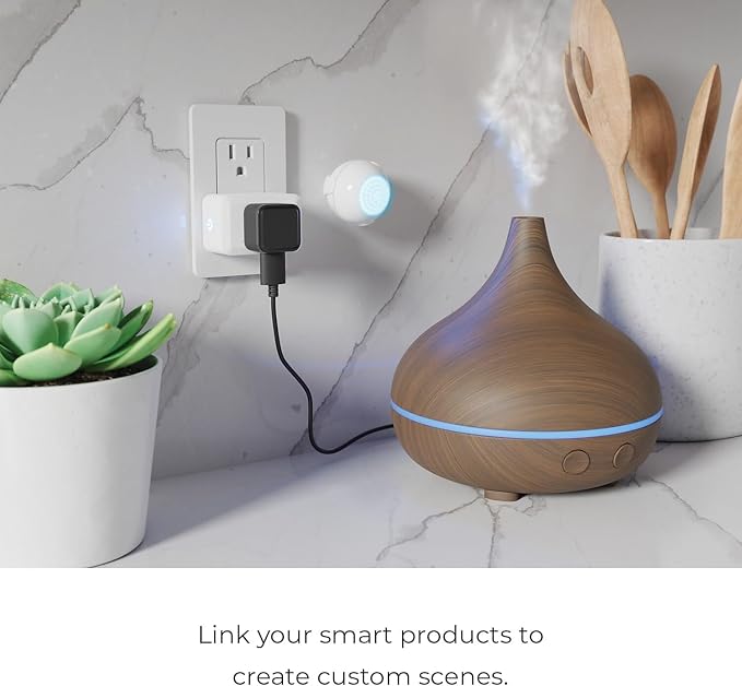 Globe Electric 50329-U Wi-Fi Smart Plug Mini, No Hub Required, 1 Grounded Outlet, White (1-Pack, 15A), Home Automation, Outlet Extender, Electronics, Smart Home, Works with Alexa, Google Home, Echo