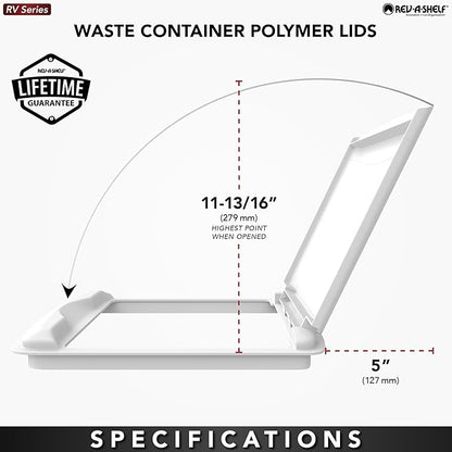 Rev-A-Shelf 50 Qt Under Sink Garbage Can Lid for Base Kitchen and Bathroom Cabinet, Replacement Plastic Trash Bin Lid Only, Green, RV-50-LID-G-1-40