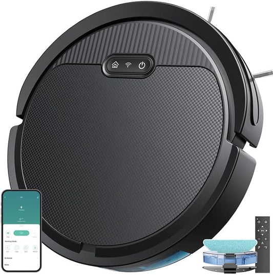 V3 Robot Vacuum and Mop, 3 in 1 Robot Vacuum Cleaner, Self-Charging Robotic Vacuum, 120 Min Runtime, 5000Pa Suction, 2.99" Thin, Support 2.4GWifi/ Alexa/App, for Pet Hair,Carpet,Hard Floor